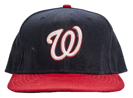 2012 Bryce Harper Rookie Game Used Washington Nationals Blue Hat (MLB Authenticated)